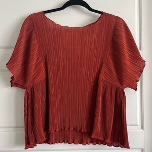 NWOT Madewell Pleated Blouse - Rust